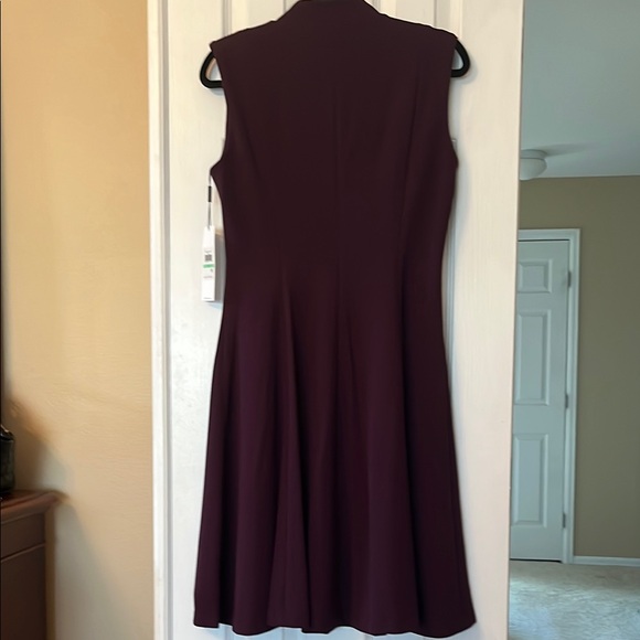 Calvin Klein Eggplant Purple Sleeveless A-Line Midi Dress Sz 8 - Picture 5 of 5